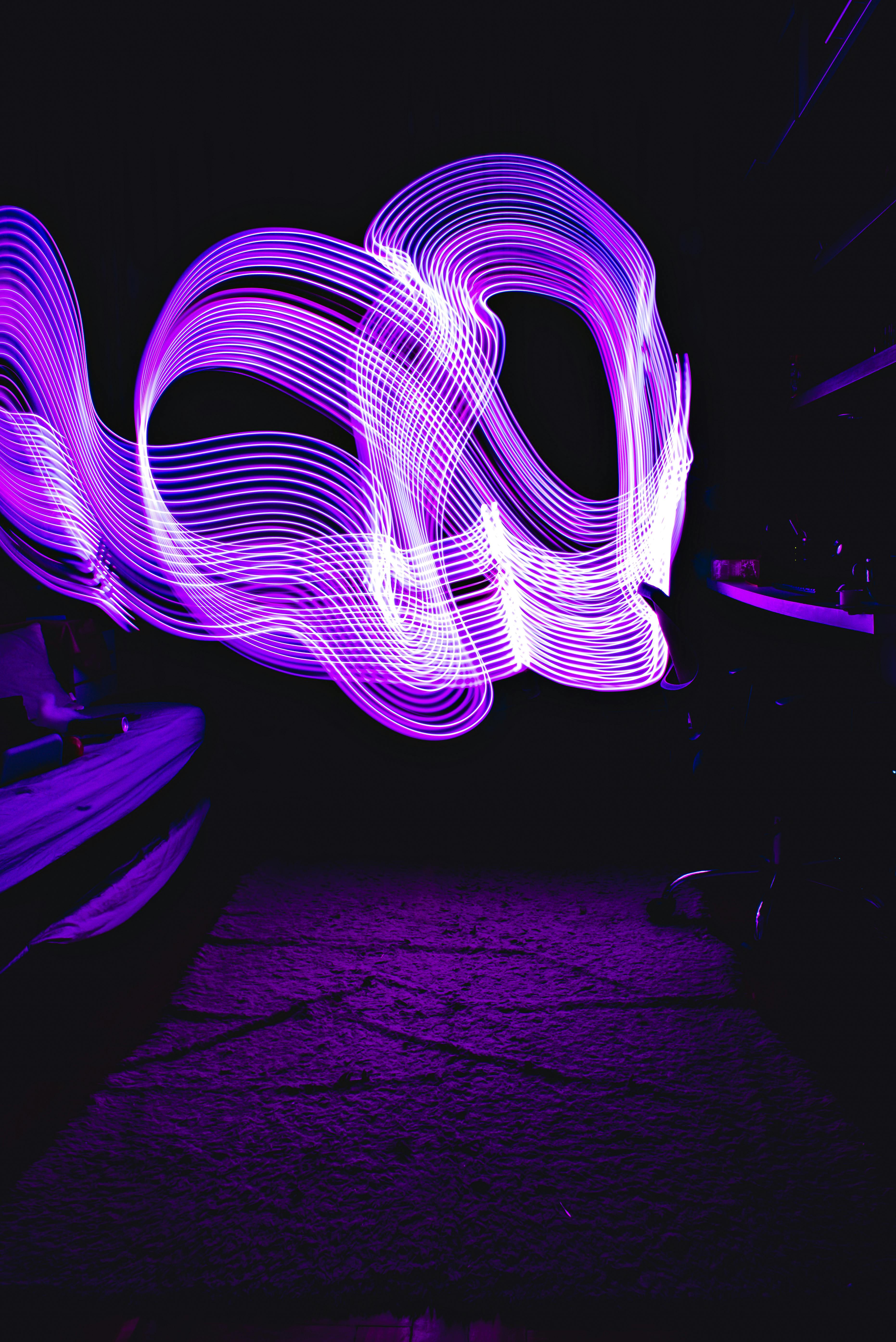 purple and pink light digital wallpaper