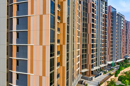 Contemporary residential buildings in Banten, Indonesia, showcasing urban living.