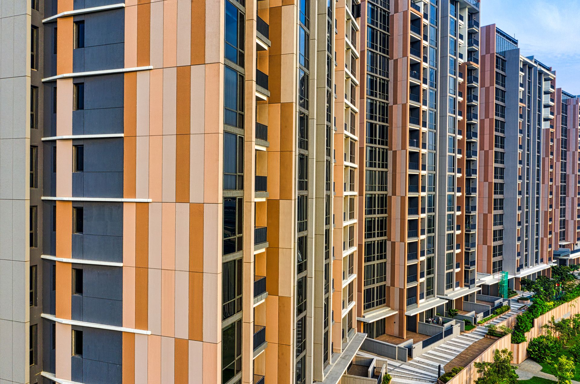 Contemporary residential buildings in Banten, Indonesia, showcasing urban living.