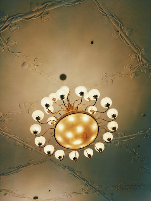 Free Chandelier on Ceiling Stock Photo