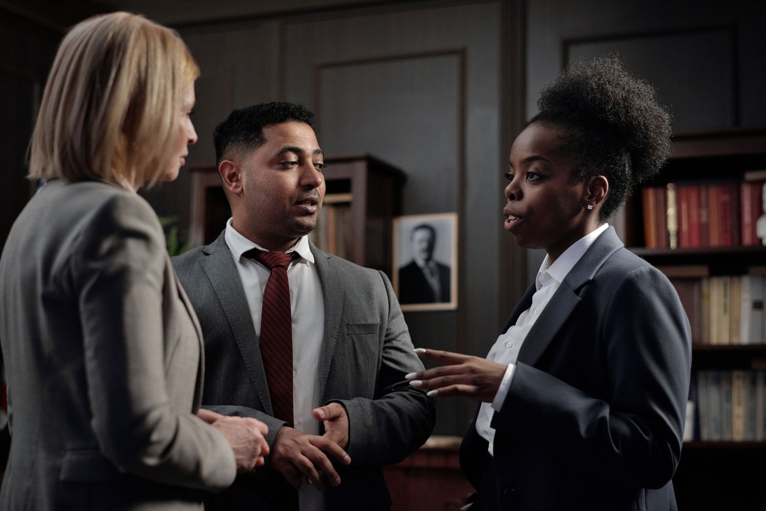 Legal team in a confidential meeting
