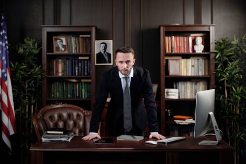 Free Businessman in his Office Looking at the Camera Stock Photo