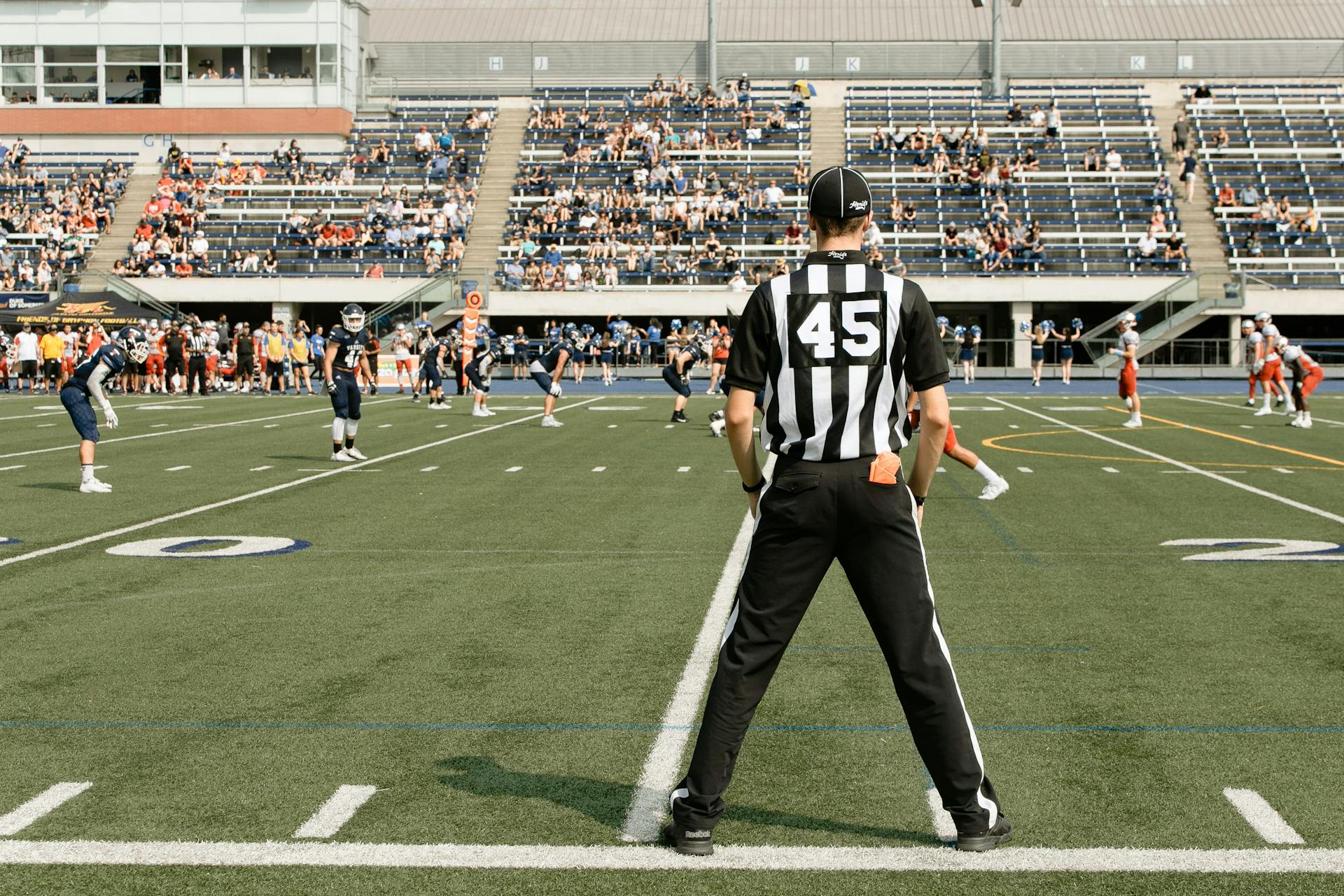 American Football Game on Stadium