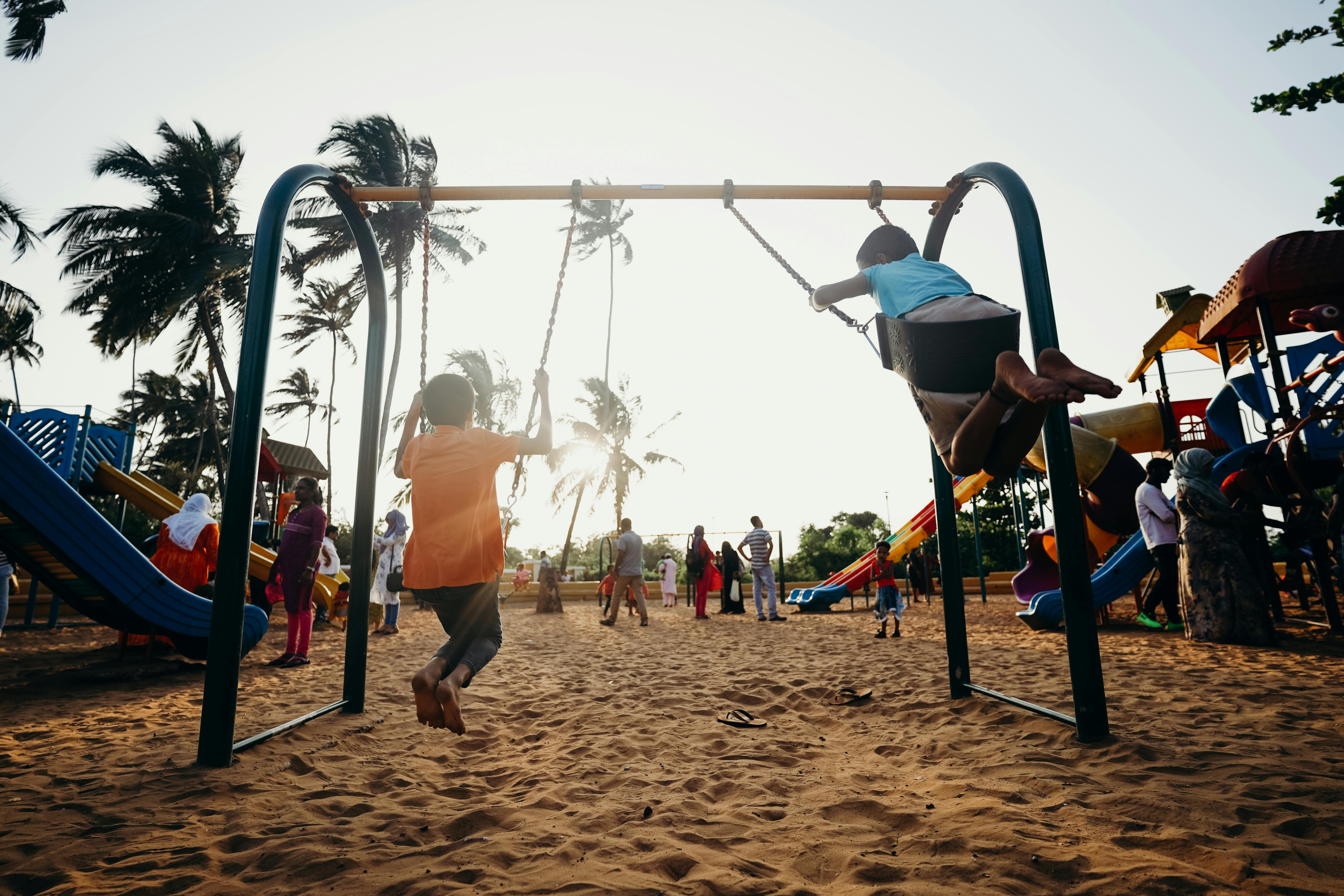 HD wallpaper: playground, playing field, kids, plastic, slide, tree, bare  tree | Wallpaper Flare