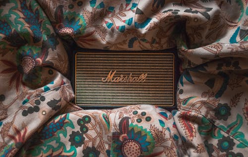 Free Photo of an Amplifier on a Cushion with Floral Print Stock Photo
