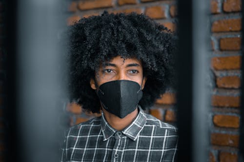 Photo of Person Wearing Black Face Mask