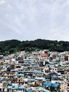 City Buildings on Mountainside