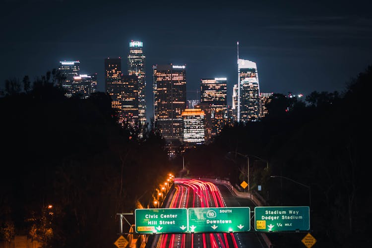 A Highway In Los Angeles At Night