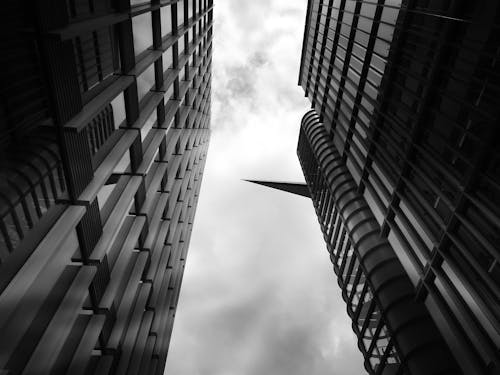 Grayscale Photo of High-rise Building