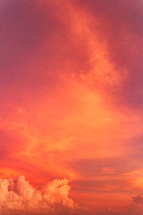 Бесплатное стоковое фото с багровое небо, белые облака, вертикальный выстрел