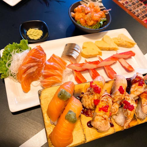 Fotos de stock gratuitas de comida japonesa, salmón, sashimi