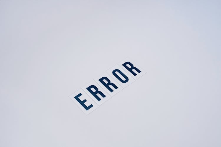 Word Error On White Surface