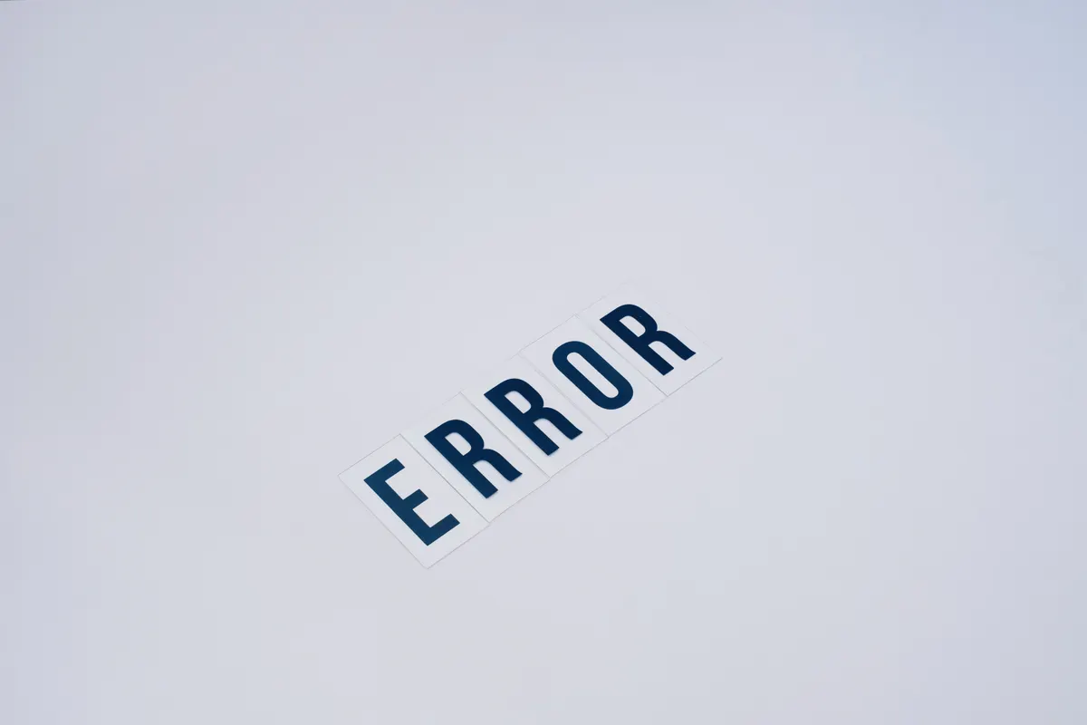 The word ERROR on a white background, highlighting risks of using an AI blog content generator.