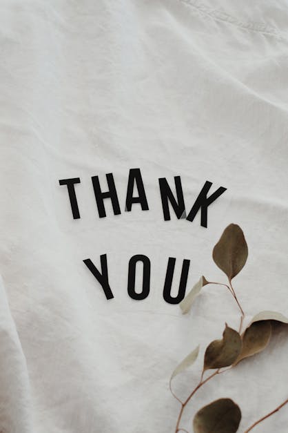 Thank You Message on White Linen · Free Stock Photo