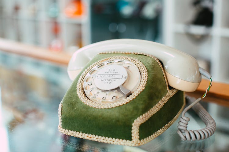 Close Up Photo Of A Rotary Phone