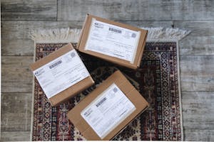 Delivery Boxes over a carpet on the Floor