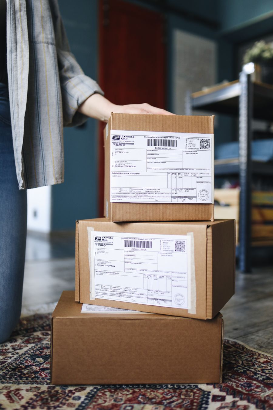 Cardboard shipping boxes ready for delivery