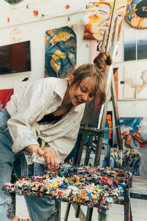 A Woman doing Panting 