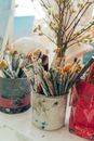 Paint Brushes in Buckets