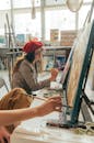Woman Painting on a Canvass