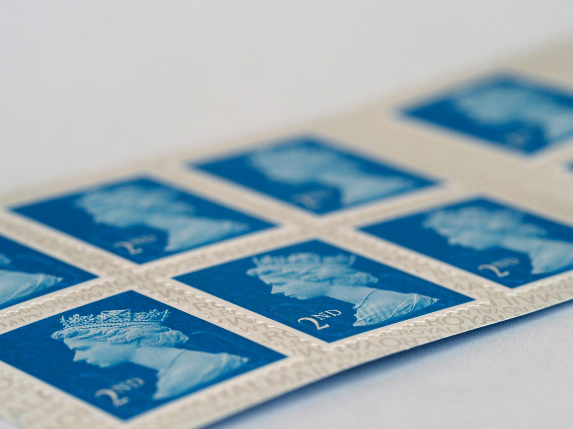 Close Up Shot of Stamps