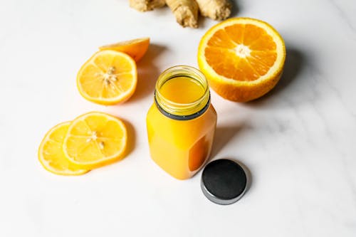 Lemon Juice in Clear Plastic Bottle