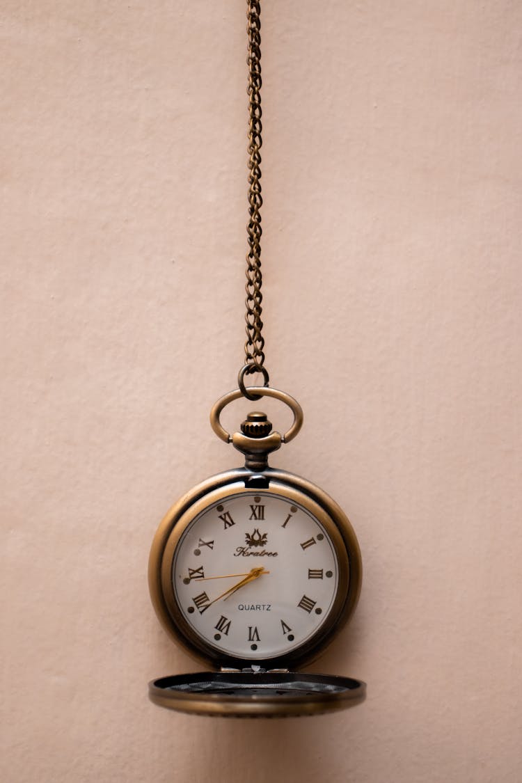 Gold Pocket Watch On Chain