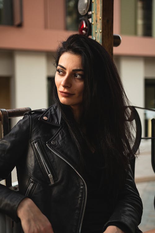 A Woman in Black Leather Jacket · Free Stock Photo