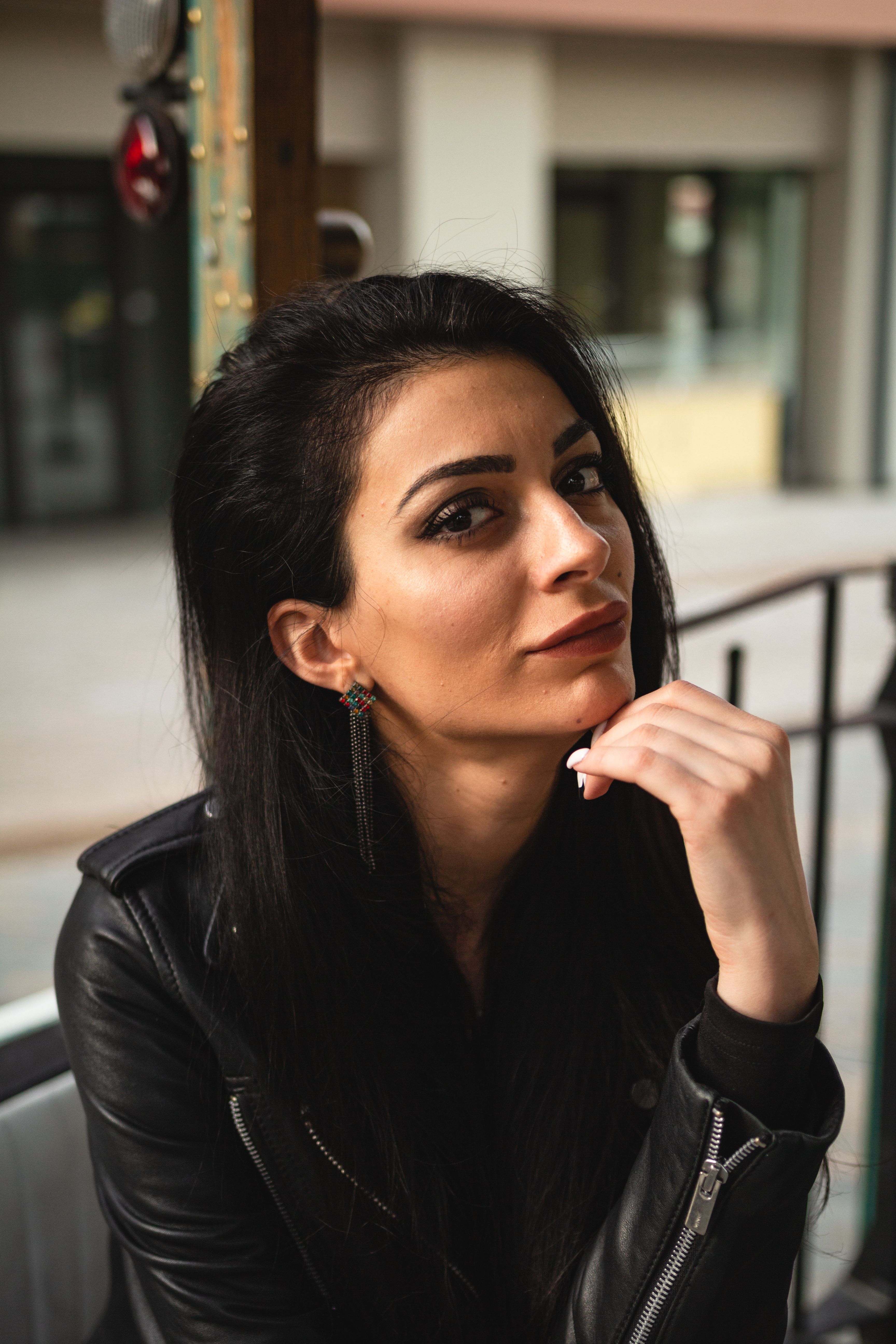 A Woman in Black Leather Jacket · Free Stock Photo