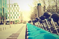 Bicycles Parked Near Street