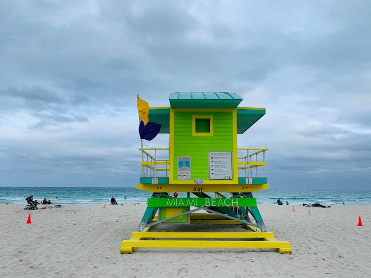 Lifeguard House On Sandy Spacious Beach