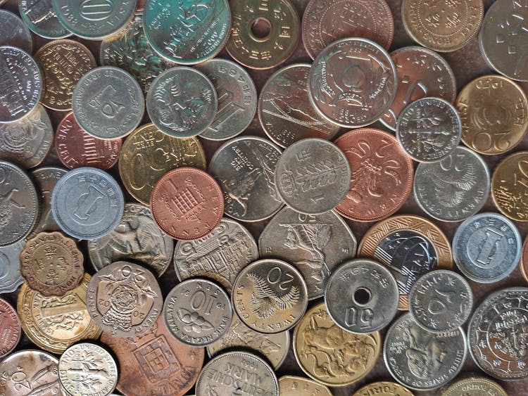 Silver And Gold Round Coins