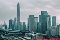 Glass Buildings under Gloomy Sky