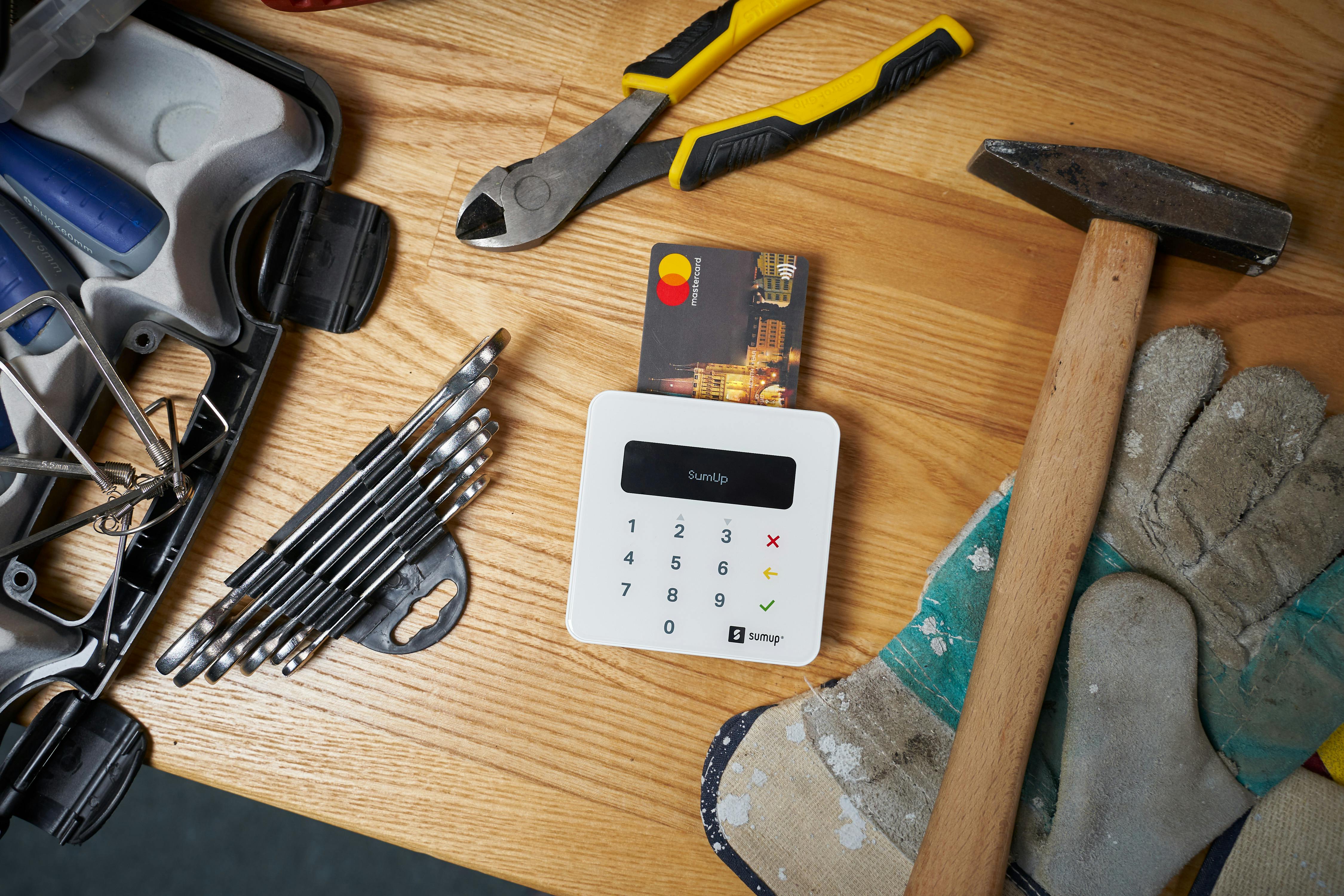 plastic card in modern cash register