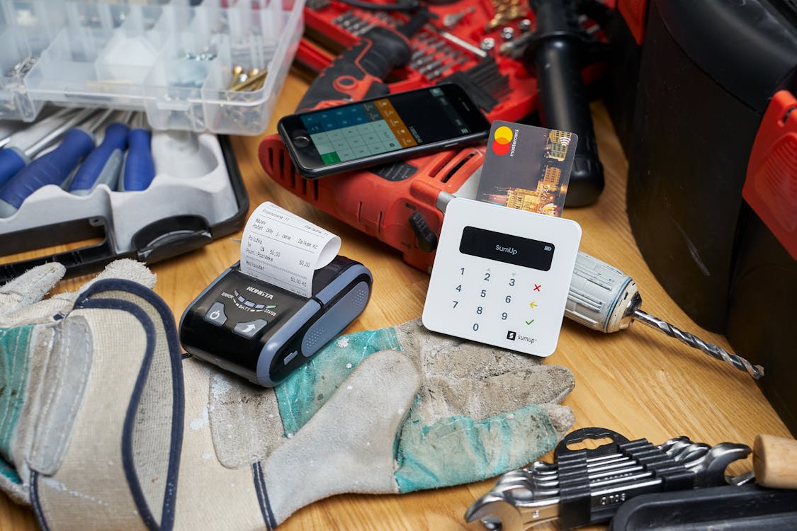 Cash registers on dry gloves