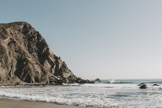 Explore the breathtaking cliffs and vibrant ocean waves of Big Sur, California. A serene seascape perfect for travel and nature enthusiasts.