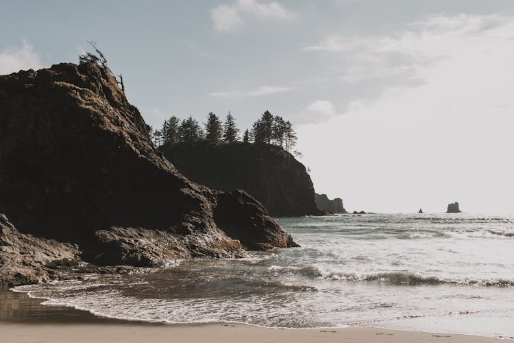 Sea Waves Crashing On Shore