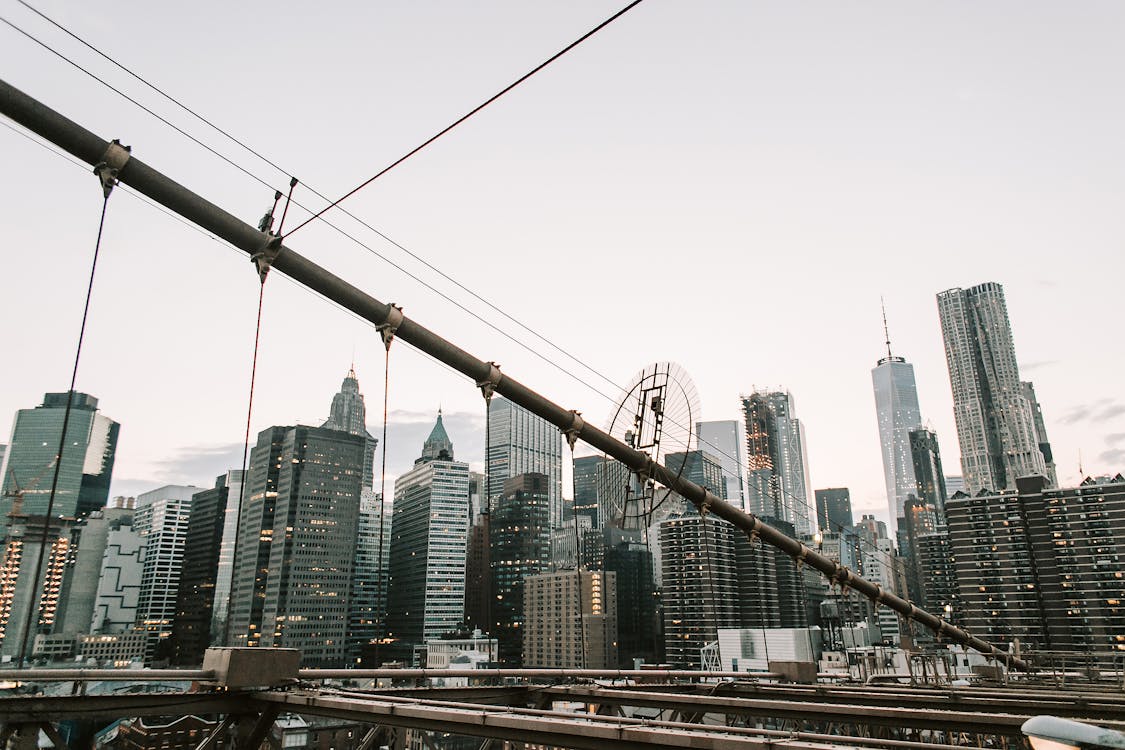 City Skyline Under Gray Sky