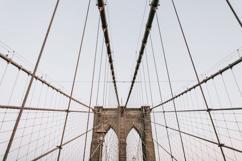 Low Angle Shot of Brooklyn Bridge 