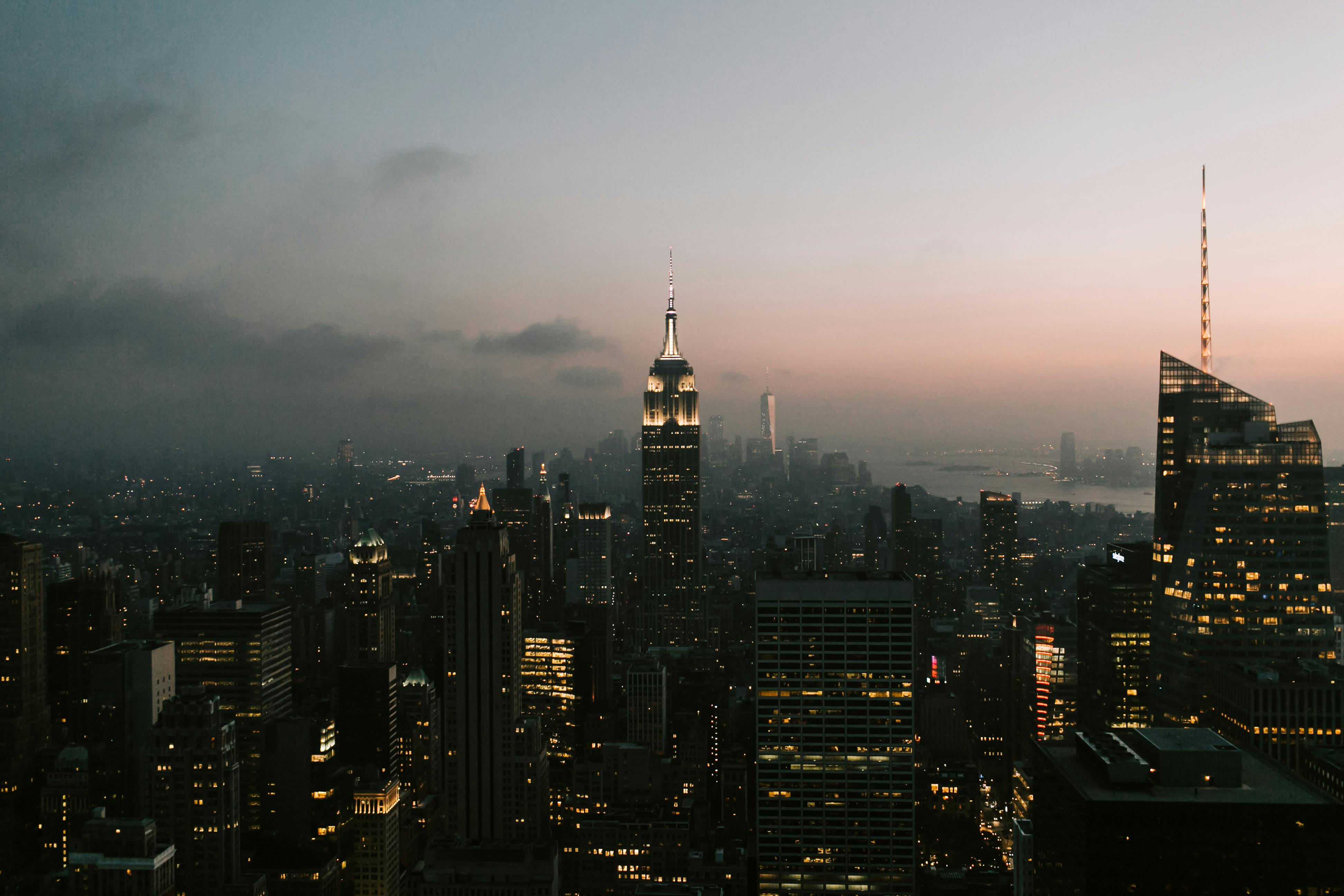 downtown with empire state building in the middle