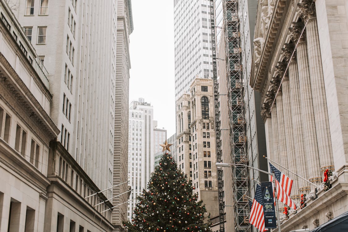 Immagine gratuita di albero di natale, architettura, bandiera americana