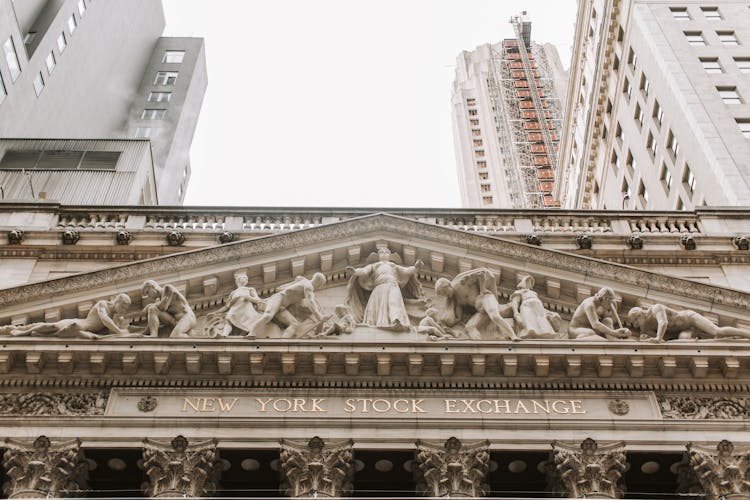 Reliefs On Wall Of New York Stock Exchange Building