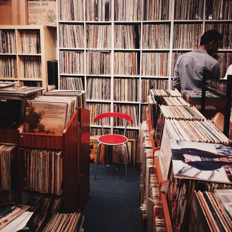 Vinyl Records In A Store