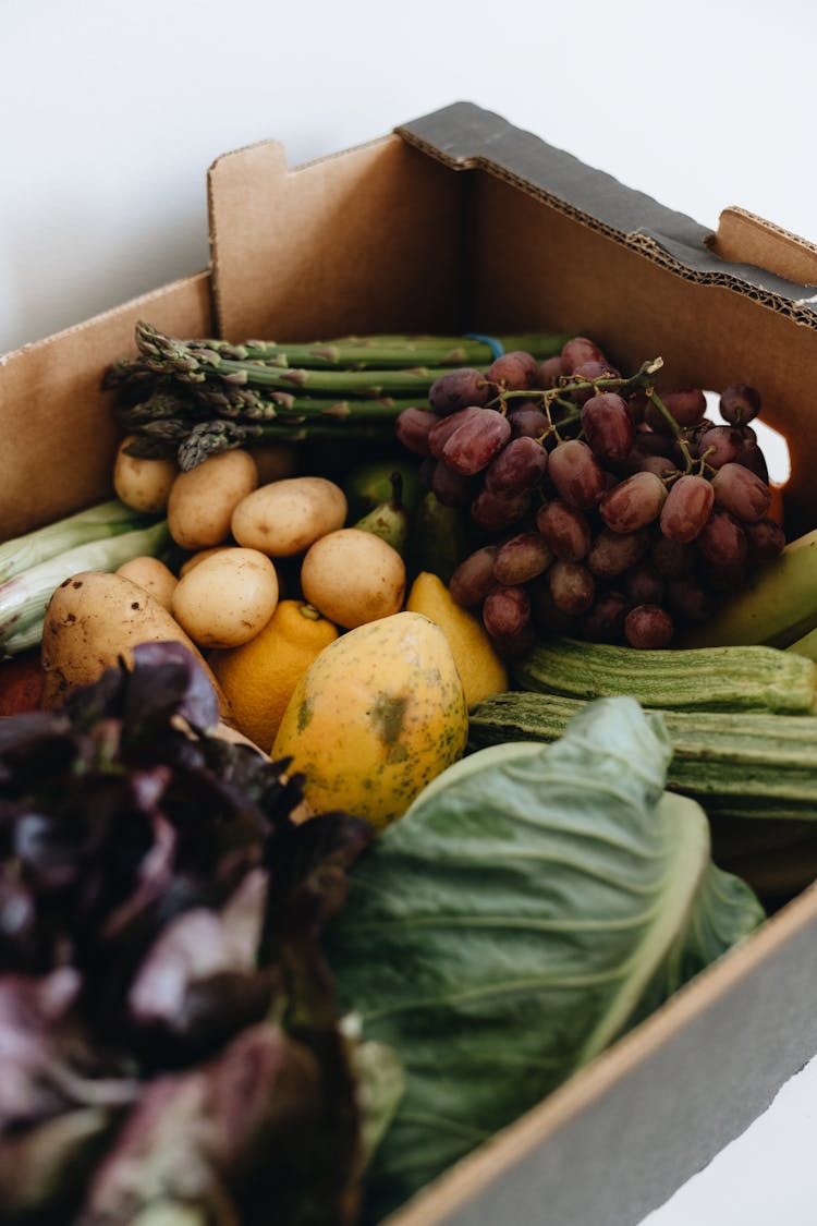 Fruit And Vegetables In Box