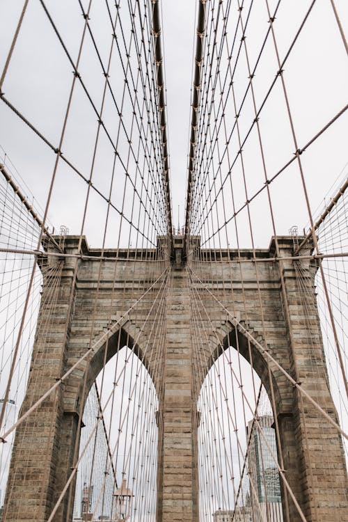 Gratis arkivbilde med brooklyn bridge, kabler, konstruksjon