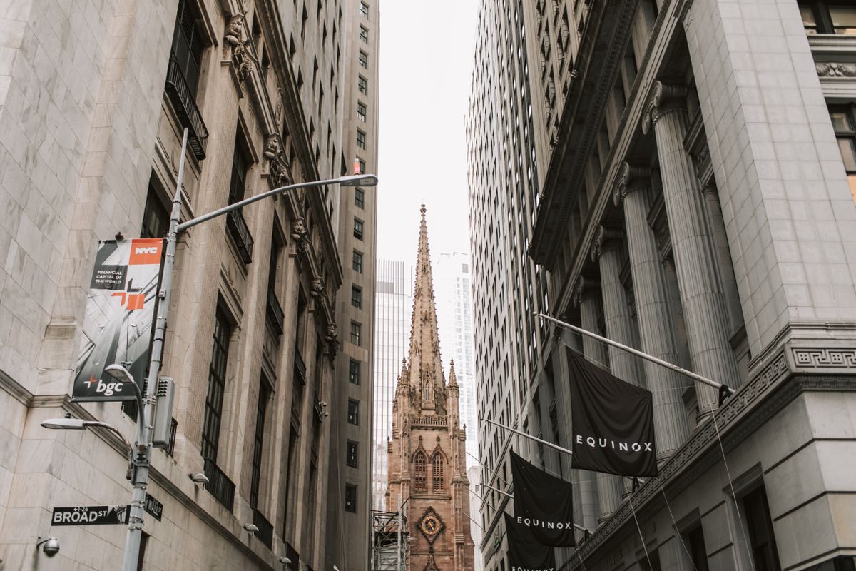 New York - biserica Trinity Church din Lower Manhattan