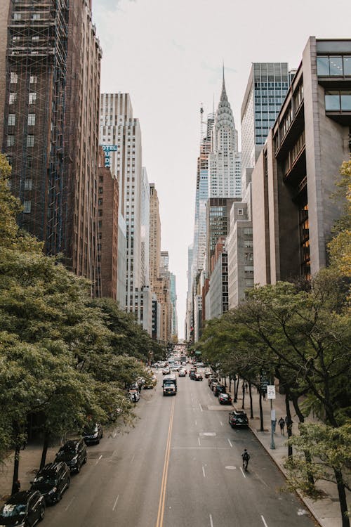 Avenue Between Skyscrapers in New York City, USA
