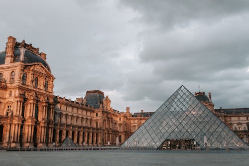 Free The Beautiful Louvre Museum in Paris Stock Photo