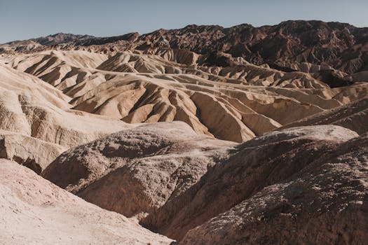 A breathtaking view of the rugged terrain in Death Valley National Park.