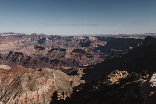 Free Stunning view of the Grand Canyon showcasing its vast geological formations. Stock Photo